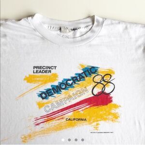 1988 Vintage California Democrat Party single stitch shirt Mens small medium